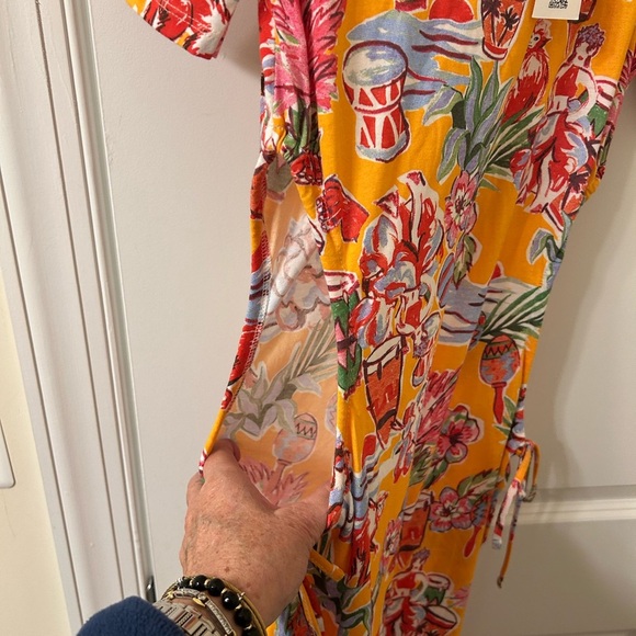 NWT Zara Orange Yellow Sundress Mini Casual - Picture 4 of 6